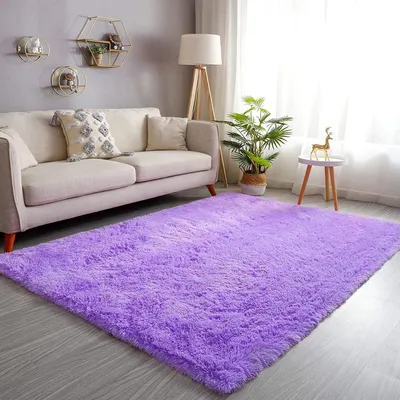 Produktbild von Famanu Hochflor Teppich Weich und Gemütlich - Lila - 120 x 160 cm