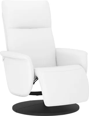 Image de Fauteuil inclinable avec repose-pieds blanc similicuir