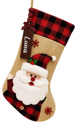 Personalisierbarer Weihnachtsstrumpf mit Name, XL, 22x46 cm