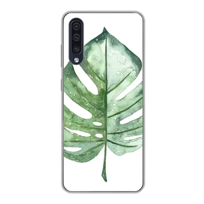 Produktbild von MuchoWow® Handyhülle Schutzhülle Hülle für Samsung Galaxy A30s Aquarell - Monstera - Blatt Silikon Softcase Handy Hülle - Karteninhaber