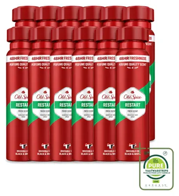 Immagine prodotto di 12 deodoranti spray Old Spice Restart - 150 ml - Confezione grande - 12 pezzi