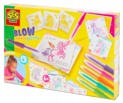 Produktbild von SES Kreatives Set Spritz-Stifte Airbrush Einhörner 11 Teile