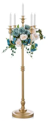 Goldener 5-armiger Kerzenständer, 124 cm, für Hochzeit & Party