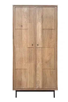 Produktbild von SIT Möbel Schrank mit 2 Türen | Mango natur, Metallgestell schwarz | B 80 x T 45 x H 180 cm | 20064-01 | Serie SUNDARA