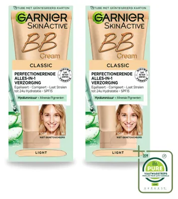 Obrázok produktu pre 2 x Garnier SkinActive BB krém, odtieň Classic Light, 5 v 1, 50 ml - veľké balenie - 2 kusy