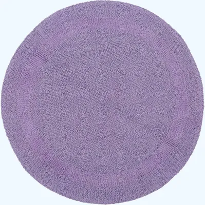Produktbild von HOMESCAPES Runde Battematte flieder 80 cm aus 100% Baumwolle
