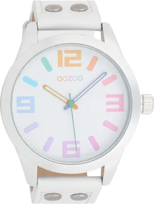 Produktbild von Oozoo Damen Lederarmband Uhr Timepieces weiß Analog Quarzuhr UOC1085A