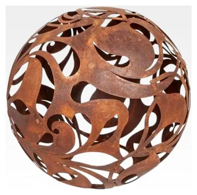 Produktbild von Gartenkugeln aus Rost - Dekoration für den Außenbereich - Vintage Garten Deko - Kugeln für Kerzen - Kugeln für draußen - (Rost, 23 cm)
