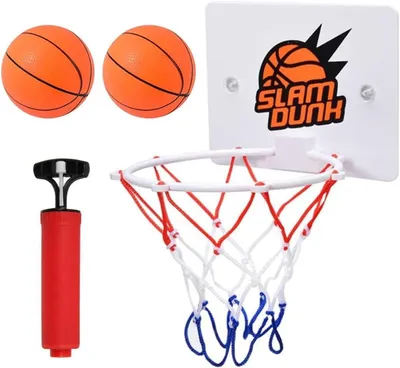 Produktbild von Basketballkorb für Kinder, 2 Bälle, Luftpumpe, für Innenspielspaß