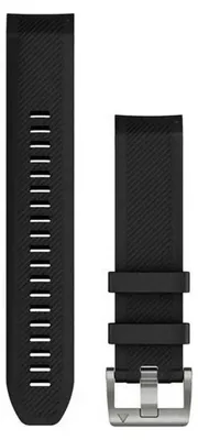 Two black watch straps are shown side-by-side against a white background.