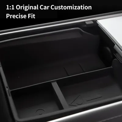 Obrázok produktu pre Organizér do stredovej konzoly Auto úložný box Náhrada za Tesla Model 3 Y, čierny