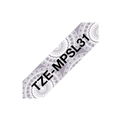 Produktbild von Brother TZE-MPSL31 Etiketten erstellendes Band schwarz auf silber