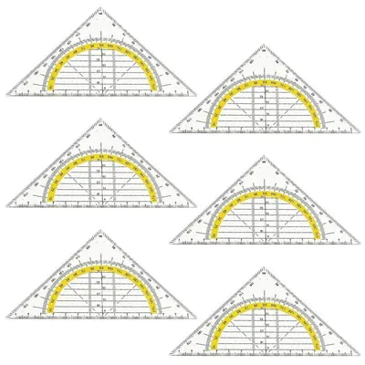 Produktbild von Geodreieck-Set, 6 Stück - 14 cm, flexible Kunststoff-Geodreiecke
