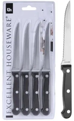 Produktbild von Excellent Houseware Steakmesserset 4-teilig auf Blisterkarte