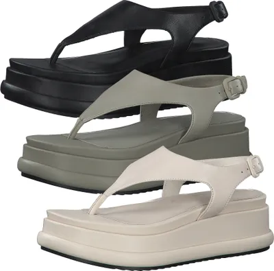 Produktbild von Tamaris Damen Sandalen Zehentrenner Plateau 1-28212-28, Größe:39 EU, Farbe:Beige