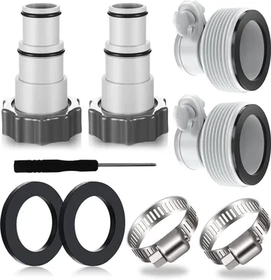 Obrázok produktu pre balenie 4 bazénových hadicových adaptérov pre bazén Intex Ø 32 38 mm sivý
