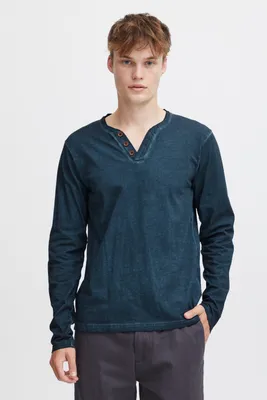 Produktbild von SOLID SDTinox Herren Longsleeve Langarmshirt Shirt mit V-Ausschnitt 100% Baumwolle Regular fit