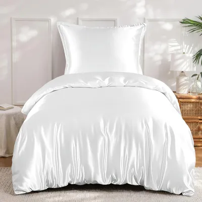 Immagine prodotto di Omgoods - Set di lenzuola in raso 140 x 200 cm, con federe