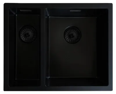 Produktbild von Caressi CAQPP1534R10BK-FL Spüle, Flächenbündig. Große Spüle, rechts. Schwarz.