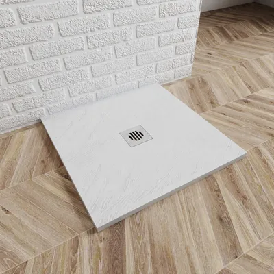 Produktbild von Duschwanne 90x90x3cm Höhe Duschwanne + Decke (Edelstahl) Abfallset + Ablaufschlauch