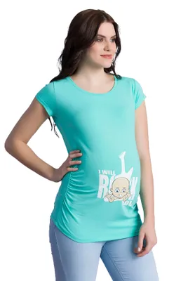 Produktbild von Umstandsshirt Kurzarm I Will Rock You mit Motiv Schwangerschaft M.M.C.