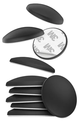 Obrázok produktu pre 10 kusov zarážok dverí, 40 x 8 mm, čierne, samolepiace
