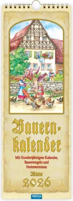 Produktbild von Trötsch Maxi-Streifenkalender Bauernkalender 2026 mit Hunder