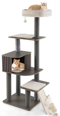 Productafbeelding van Krabpaal - Kattenboom - Kattenhuis - Kattenmeubel - Klimpaal - 171 cm Hoog