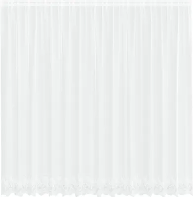 Produktbild von vidaXL Spitzenvorhang mit Vorhängen Floral Weiß 245 x 400 cm Polyester