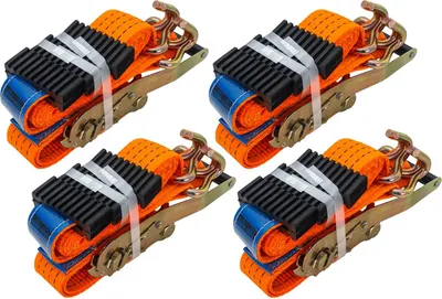 Produktbild von UNITRAILER 3-Punkt-Autotransportgurt Set 4 Stück Radspanngurte 3m 50mm 4t für Abschleppwagen PKW Sicherung