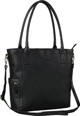 Produktbild von Benthill Damen Shopper Leder - Umhängetasche aus echtem Rindsleder - Handtasche mit Reißverschluss - Schultertasche / Vintage Tasche