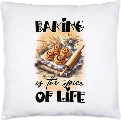 Produktbild von Baking is the Spice of Life Kissen inkl. Füllung Backen mit Liebe Bäcker Geschenkidee Küche