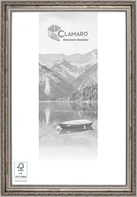 Produktbild von CLAMARO 'VIKTOR' Bilderrahmen Antik Massivholz | Grau Silber | Shabby Chic Vintage Barock | Holzrahmen inkl. Acrylglas, Rückwand, Aufhänger (Querformat & Hochformat), Größe:61x51