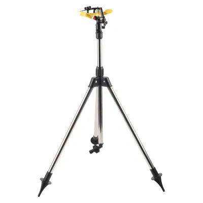 Imagen del producto de Herramienta de riego por agua, trípode de acero inoxidable para riego, sistema de riego automático con aspersores, herramienta de riego con aspersores, suministros para riego de jardines