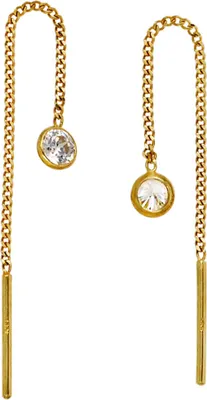 Produktbild von JOBO Durchzieh-Ohrhänger 333 Gold Gelbgold 2 Zirkonia Ohrringe