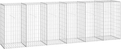 Produktbild von vidaXL Gabionenwand mit Abdeckung Verzinkter Stahl 300×50×100 cm