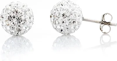 Produktbild von Karisma Damen Ohrstecker Ohrringe Silber 925 Rhodiniert Mit Kristall Elements Durchmesser 8 mm