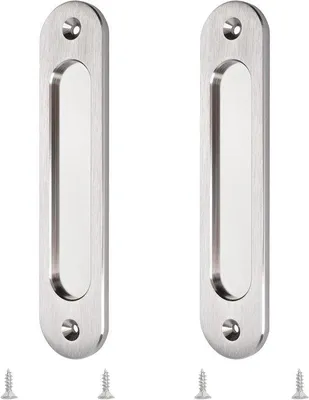 Zdjęcie produktu dla Owalny uchwyt do drzwi przesuwnych 180 mm, stal nierdzewna i aluminium