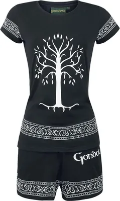 Produktbild von Der Herr der Ringe Schlafanzug Damen Tree Of Gondor schwarz S