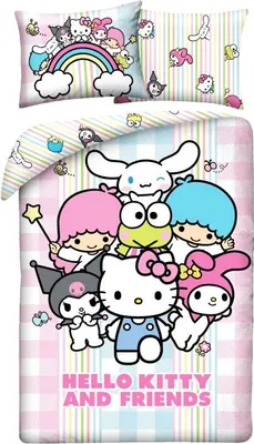 Produktbild von Hello Kitty Bettbezug 140x200 cm - 70x90 cm - Rosa -Polyester