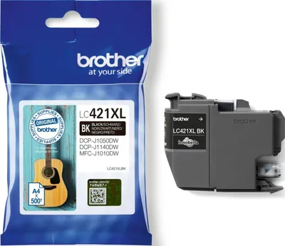 Produktbild von Brother Tintenpatrone LC421XLBK schwarz (ca. 500 Seiten)