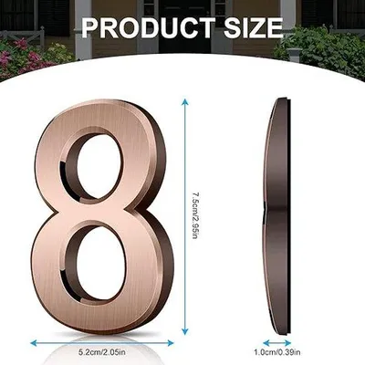 Productafbeelding van Famanu huisnummers, 7,5 cm - 3D-design, zelfklevend