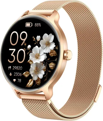 Produktbild von Smartwatch Damen Rund, 1.27" AMOLED Smart Watch mit Telefonfunktion, Fitnessuhr mit Pulsuhr SpO2 Schlafmonitor Schrittzähler, 120+ Sportmodi Sportuhr IP68 Wasserdicht, Uhren Damen für iOS Android