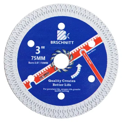 Productafbeelding van Diamantzaagblad 75 mm, turbodesign, voor het zagen van tegels en graniet