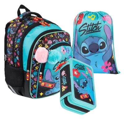 Produktbild von Rucksack Set Lilo und Stitch Aloha Mint St. Majewski 3-teiliges Schulset