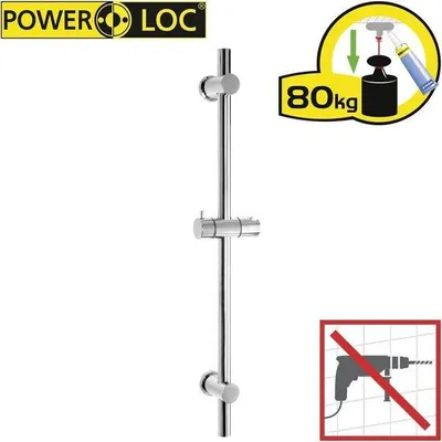 Immagine prodotto di Portadoccia in acciaio inossidabile, regolabile, 2 bracci, Ø 25 mm x 70 cm, cromato argento lucido