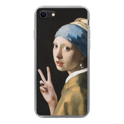 Produktbild von MuchoWow® Handyhülle Schutzhülle Hülle für iPhone SE 2022 Malerei - Vermeer - Alte Meister Silikon Softcase Handy Hülle - Schutzhülle