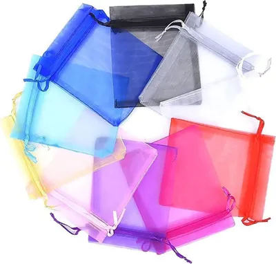 Produktbild von Bunte Organza Beutel - 100 Stück 9x12 cm für Partys, Hochzeiten & Geschenke