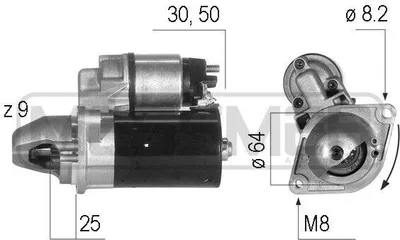 Produktbild von ERA 220211A Starter Anlasser 1,1kW für OPEL Corsa D Schrägheck (S07) 12V