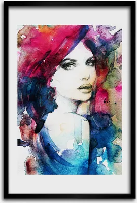 Produktbild von Bild - Bilderrahmen - 40 cm x 60 cm - MDF - Rahmen - Wandkunst - Abstraktion einer Frau